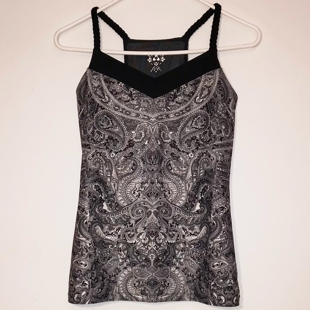 Paisley Racerback with Braided Straps Reebok Athletic Tank